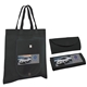aerial view a black nw fold n go tote bag, full color digital, image 1 of 2