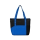 a black/royal poly pro pocket tote