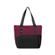 a burgundy/black poly pro pocket tote