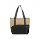 a khaki/black poly pro pocket tote