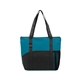 a teal/black poly pro pocket tote