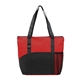 a red/black poly pro pocket tote