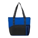 a royal/black poly pro pocket tote