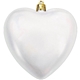 a white 4 satin finish heart shaped shatterproof ornament