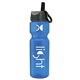 a blue bottle & gray with black spout lid champion - 28 oz transparent bottle with ring straw lid