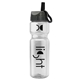 a clear bottle & gray with black spout lid champion - 28 oz transparent bottle with ring straw lid