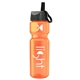 a orange bottle & gray with black spout lid champion - 28 oz transparent bottle with ring straw lid