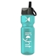 a teal bottle & gray with black spout lid champion - 28 oz transparent bottle with ring straw lid