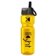 a yellow bottle & gray with black spout lid champion - 28 oz transparent bottle with ring straw lid