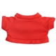 aerial view a red 6 plush teddy bear with t - shirt, image 1 of 5