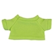 aerial view a lime green 6 plush teddy bear with t - shirt, image 1 of 4