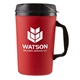 aerial view a red 34 oz mammoth double - wall mug, image 1 of 3