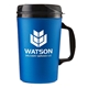 aerial view a blue 34 oz mammoth double - wall mug, image 1 of 3