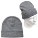 aerial view a dark gray farview roll up cuff rpet knit beanie, image 1 of 2