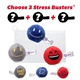 aerial view a assorted stress buster 3- piece gift set, image 1 of 2