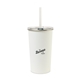 aerial view a white arlo classics stainless steel tumbler with straw - 20 oz, image 1 of 2