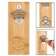 a group of magnetic bamboo wall mounted bottle opener
