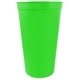 a neon green 22 oz custom recyclable smooth wall stadium cup