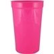 a neon pink 22 oz custom recyclable smooth wall stadium cup