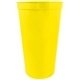 a neon yellow 22 oz custom recyclable smooth wall stadium cup