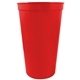 a red 22 oz custom recyclable smooth wall stadium cup