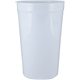 a white 22 oz custom recyclable smooth wall stadium cup