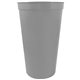a silver 22 oz custom recyclable smooth wall stadium cup
