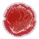 aerial view a red round gel bead hot / cold pack, image 1 of 2