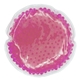 aerial view a pink round gel bead hot / cold pack, image 1 of 2