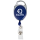 a royal blue with silver trim retractable badge reel with pocket clip