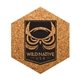 a natural hexagon cork coaster
