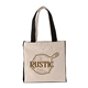 aerial view a black 10 oz medford cotton canvas tote, image 1 of 8
