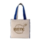 aerial view a royal blue 10 oz medford cotton canvas tote, image 1 of 8