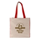 aerial view a red 10 oz eugene cotton canvas tote, image 1 of 8