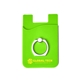 aerial view a green-lime prime line silicone card holder with metal ring phone stand, image 1 of 4