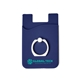 aerial view a navy blue prime line silicone card holder with metal ring phone stand, image 1 of 3
