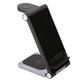 aerial view a black 3- fold wireless multi - device charger, image 1 of 3