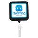 a black professional square badge reel