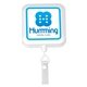 a white professional square badge reel