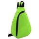 aerial view a lime green puffy sling backpack, image 1 of 2