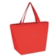 aerial view a red reusable grocery tote bags, image 1 of 3