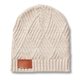 aerial view a oatmeal leeman trellis knit beanie, image 1 of 2