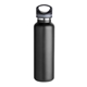 aerial view a black 20 oz basecamp tundra bottle with screw top lid, image 1 of 9