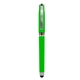 aerial view a lime green avendale velvet touch stylus gel pen, image 1 of 2
