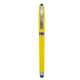 aerial view a yellow avendale velvet touch stylus gel pen, image 1 of 2