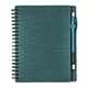 aerial view a peacock blue mercury notebook pen set, image 1 of 4