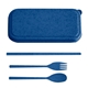aerial view a blue harvest cutlery set, image 1 of 2