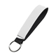 aerial view a white full color single neoprene wristband with 26mm key ring, image 1 of 2