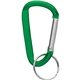 aerial view a green small carabiner key ring, image 1 of 2