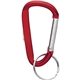 aerial view a red small carabiner key ring, image 1 of 2